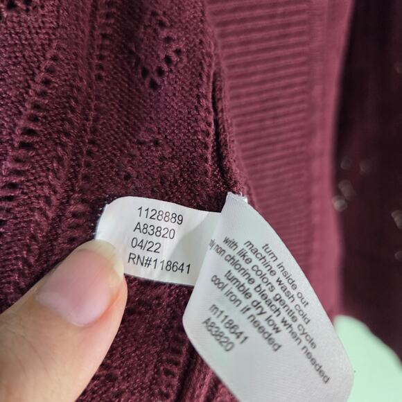 Lane Bryant Womens Classic 3/4 Sleeve Open Front Pointelle Shrug Size 22 24 - Picture 7 of 7